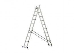 Лестница приставная 2-секционная алюминиевая 10 ступеней Идеал-Инструмент
