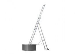 Лестница приставная 3-секционная алюминиевая 6 ступеней Идеал-Инструмент